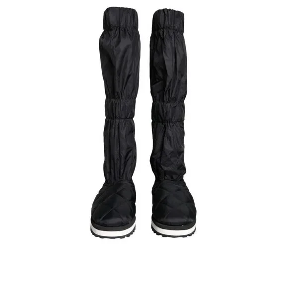 Dolce & Gabbana Black Quilted High Top Boots Sneakers Shoes - Picture 2 of 9